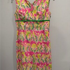 Lilly Pulitzer Pink and Yellow Floral Mini Dress